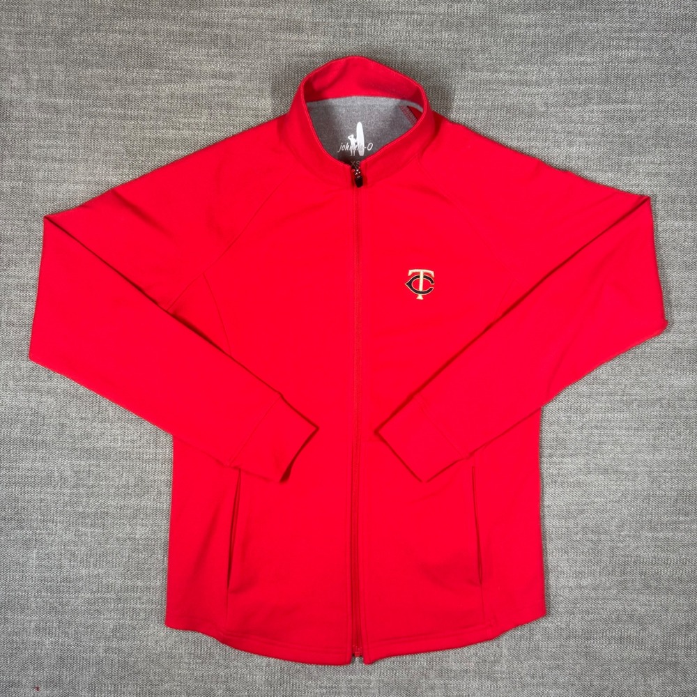 Johnnie-O Womens Minnesota Twins Full Zip Performance Jacket Red Size XS